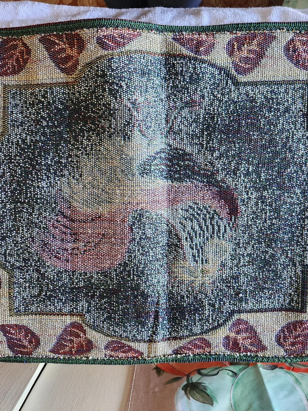 Rooster Tapestry Placemats - Green and Red